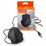 Mouse com fio USB Lehmox LEY-207 Office preto com a caixa